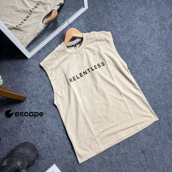 Sleeveless T-shirt: Cream