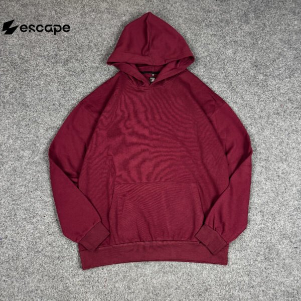Solid Oversized Hoodie: Maroon