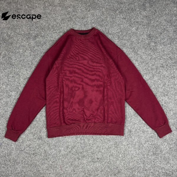 Solid Oversized Sweatshirt: Maroon