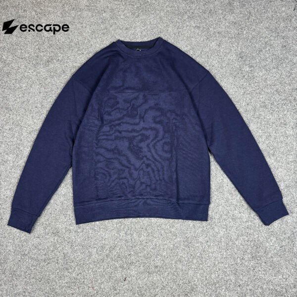 Solid Oversized Sweatshirt: Navy Blue