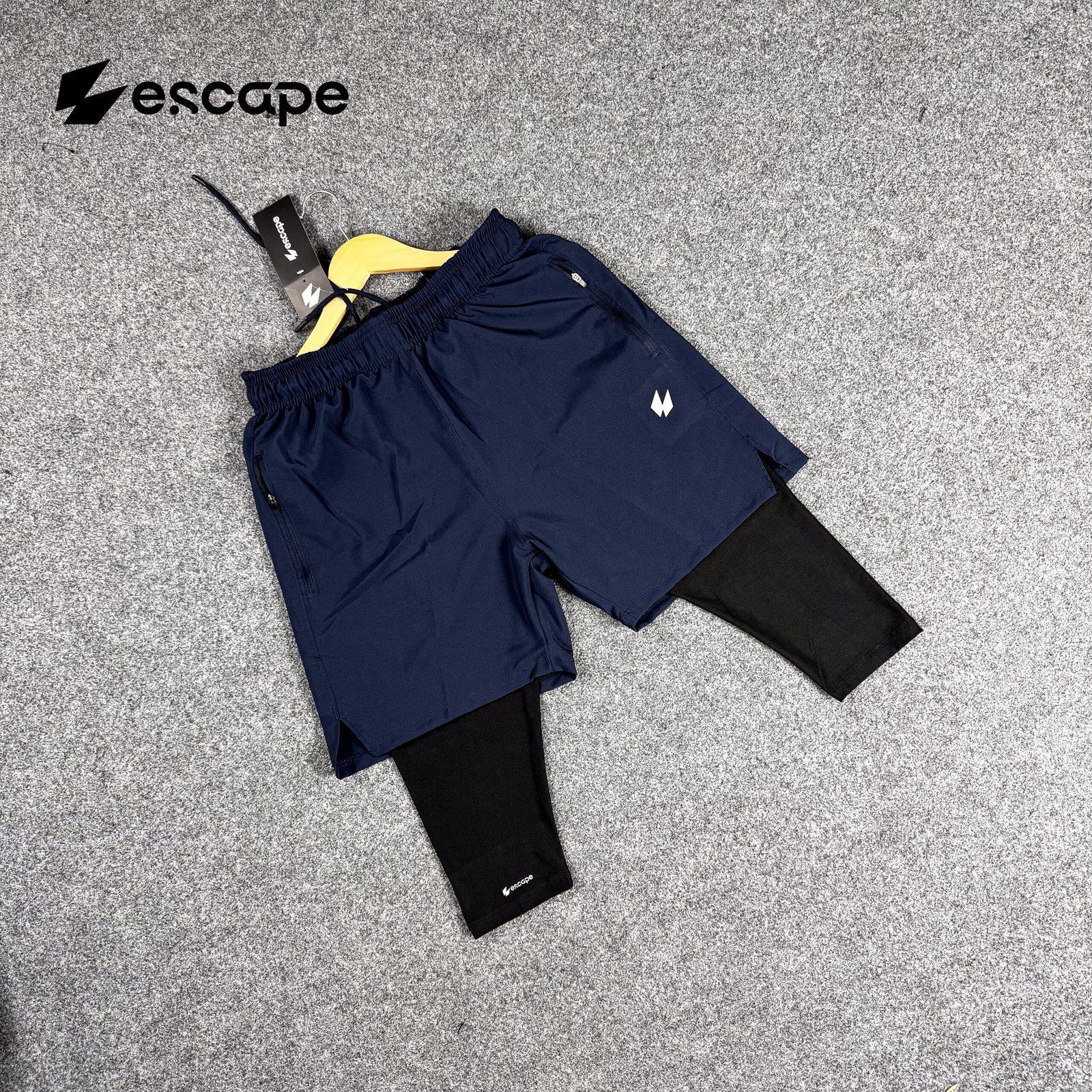 IMG_4226.jpg Knee Covered Halal Shorts- Navy Blue - Image 1
