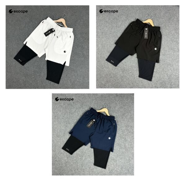 Halal Shorts 3 pc's bundle:(White,Black,Blue)