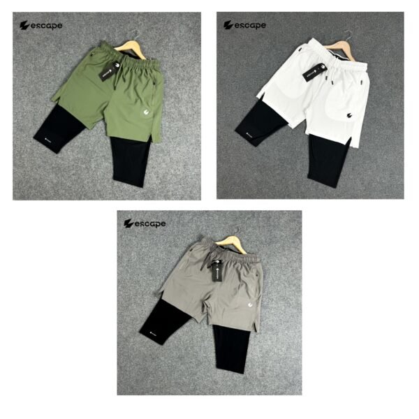 Halal Shorts 3 pc's bundle:(Olive,White,Gray)