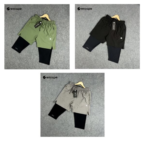 Halal Shorts 3 pc's bundle:(Olive,Black,Gray)