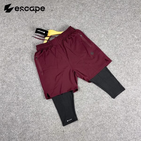 Knee Covered Halal Shorts-Maroon