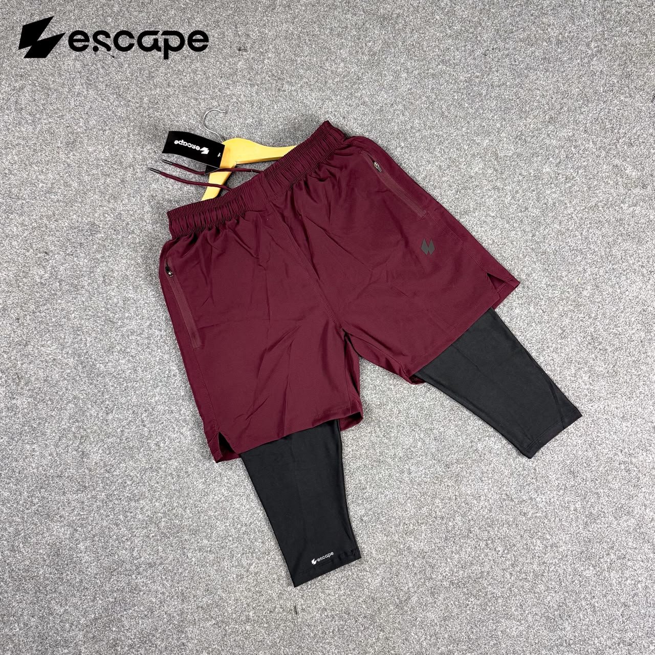 WhatsApp Image 2026-08-16 at 10.48.56 AM Knee Covered Halal Shorts-Maroon - Image 1