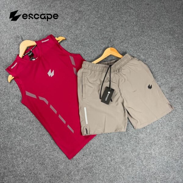 Summer Combo: Maroon Tanktop & Brown Shorts