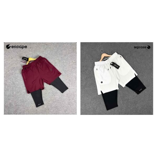 Halal Shorts 2 pc's bundle:(Maroon,White)